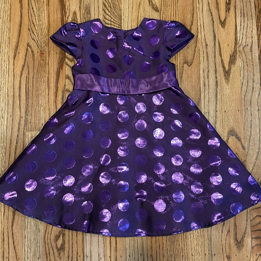 Girls’ American Girl brand purple sparkly holiday dress - size 6